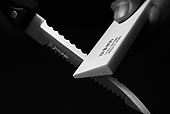 Sharpen serrated blades